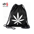 Specific double pull rope canvas backpack drawstring printed bag